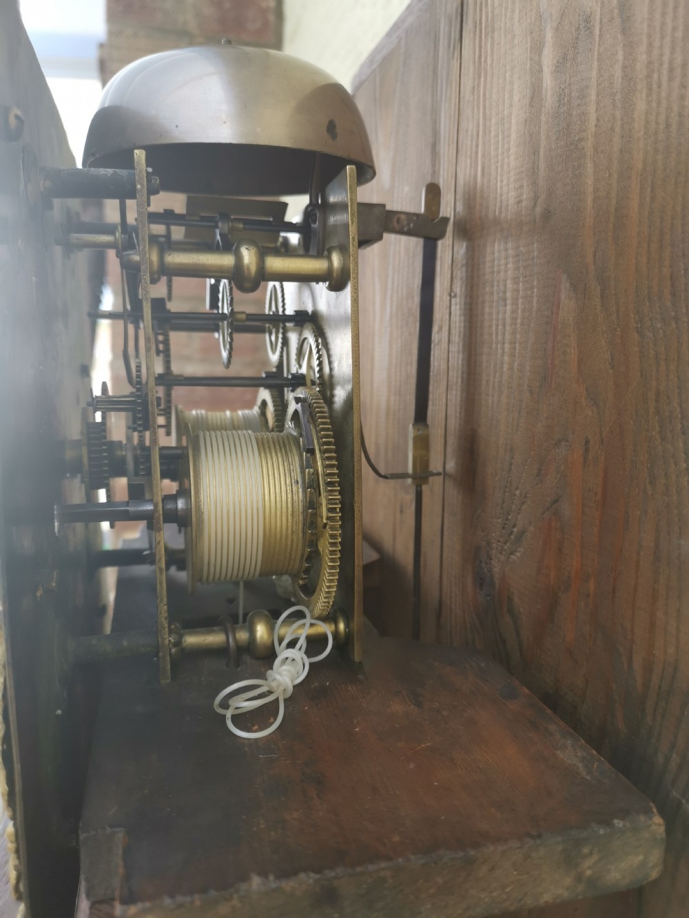 Antique 8 Day Striking Clock Mahogany Small 6ft 5.5in High Grandfather Longcase Clock.  View VII