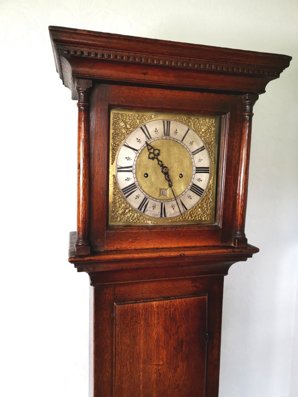 Small (74in) Mid 18th c Wm. Knight of Chalton Hants/Sussex Borders 8 Day Grandfather/Grandmother Longcase Clock with 10in Dial.  View VI