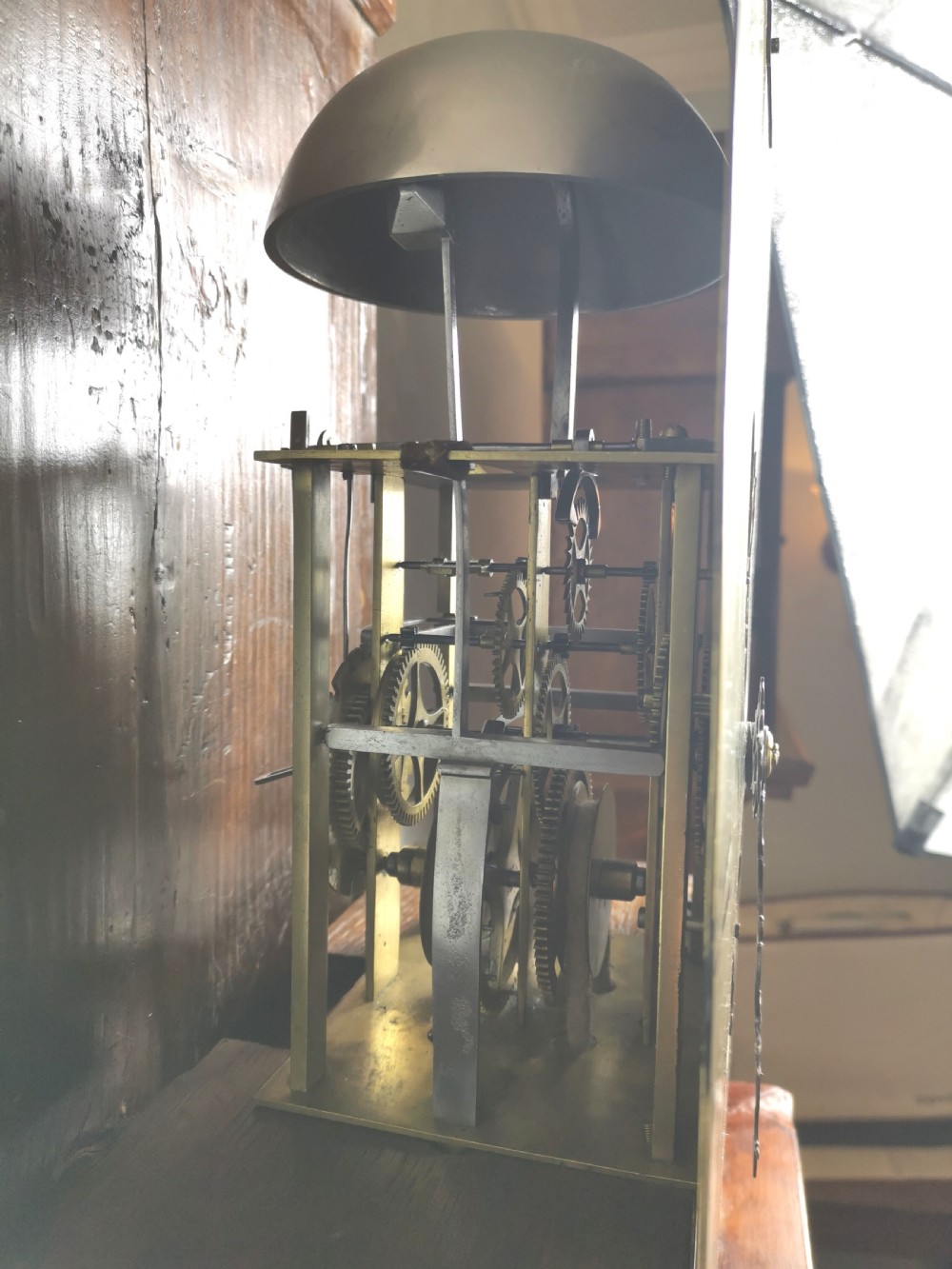 Rare Solid Mahogany Cased 18th C. Georgian Grandfather Longcase Clock by Longstanding English Clockmaking Weston/Gilmore Family of Lewis/Brighton/Hastings.  View VIII