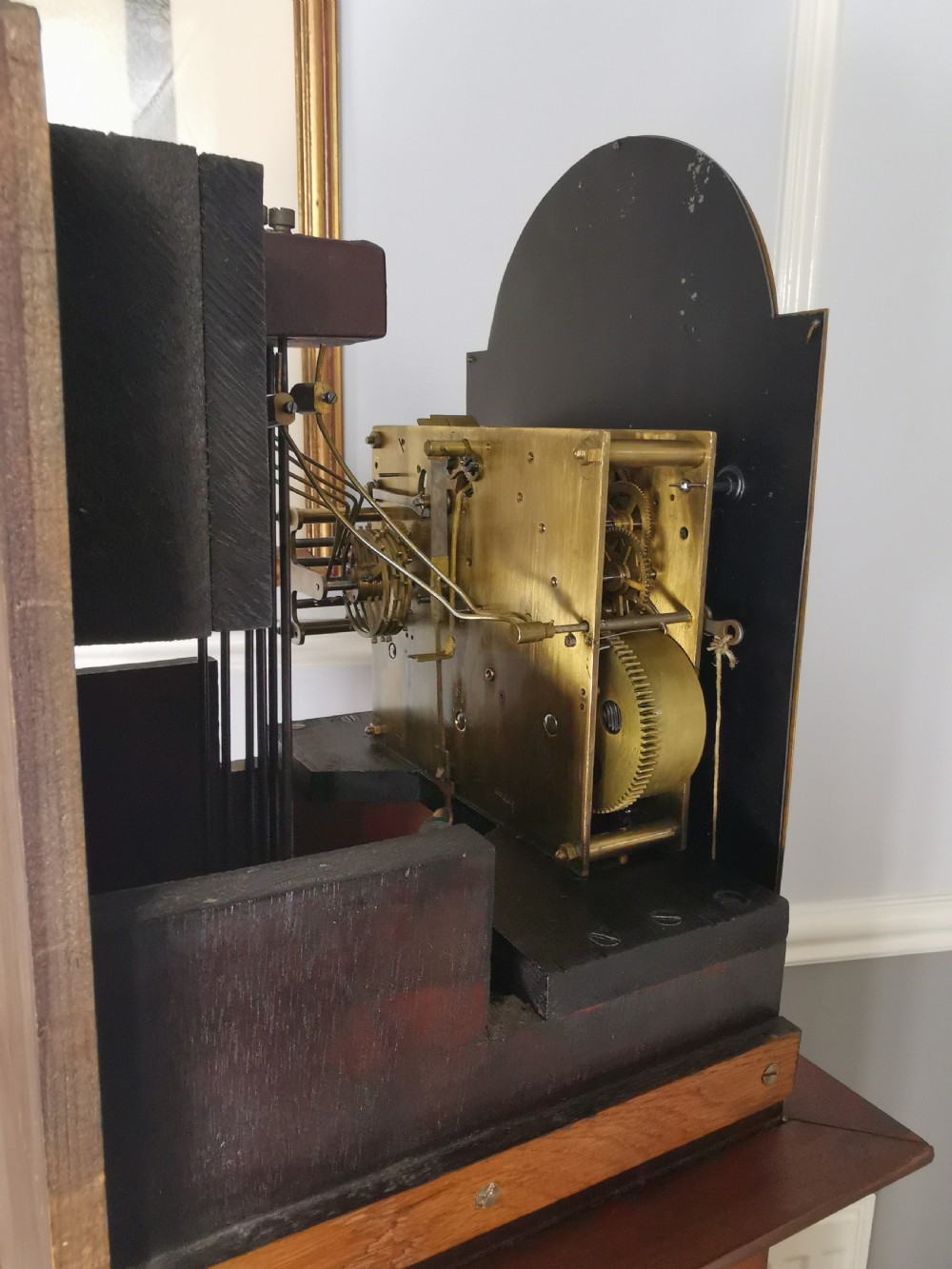 Granddaughter, Grandmother or Dwarf Grandfather Mahogany Quarter Chiming Musical Longcase Clock - 61in High.  View VI