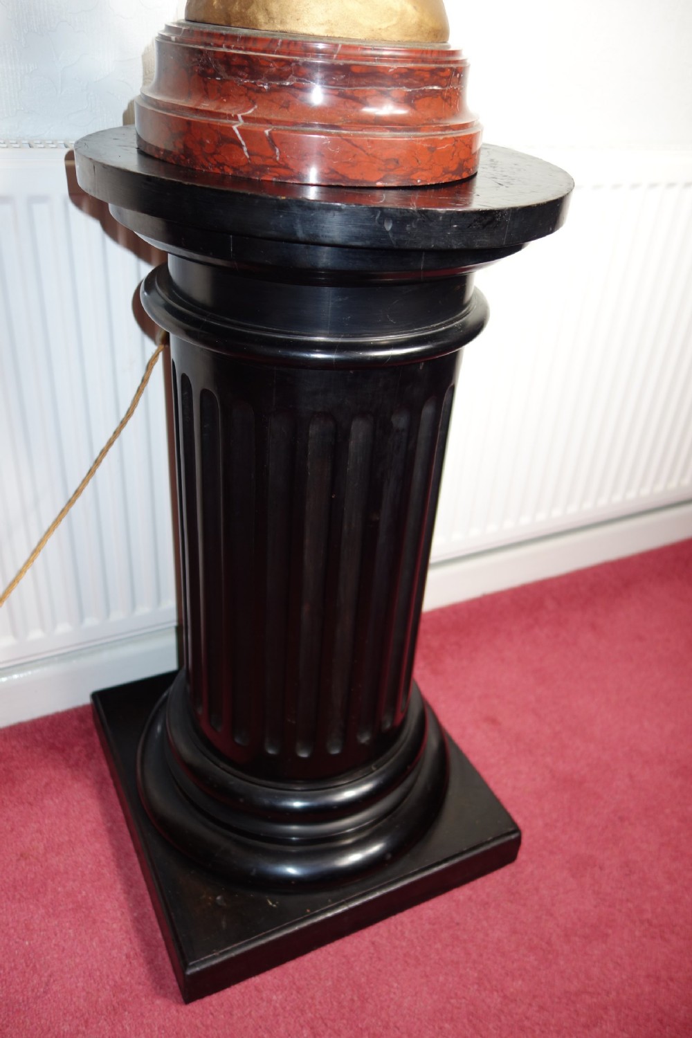 Ebonised Victorian Wooden Statue Display Pillar Pedestal in the form of a Greek Column - 78cm High View IV