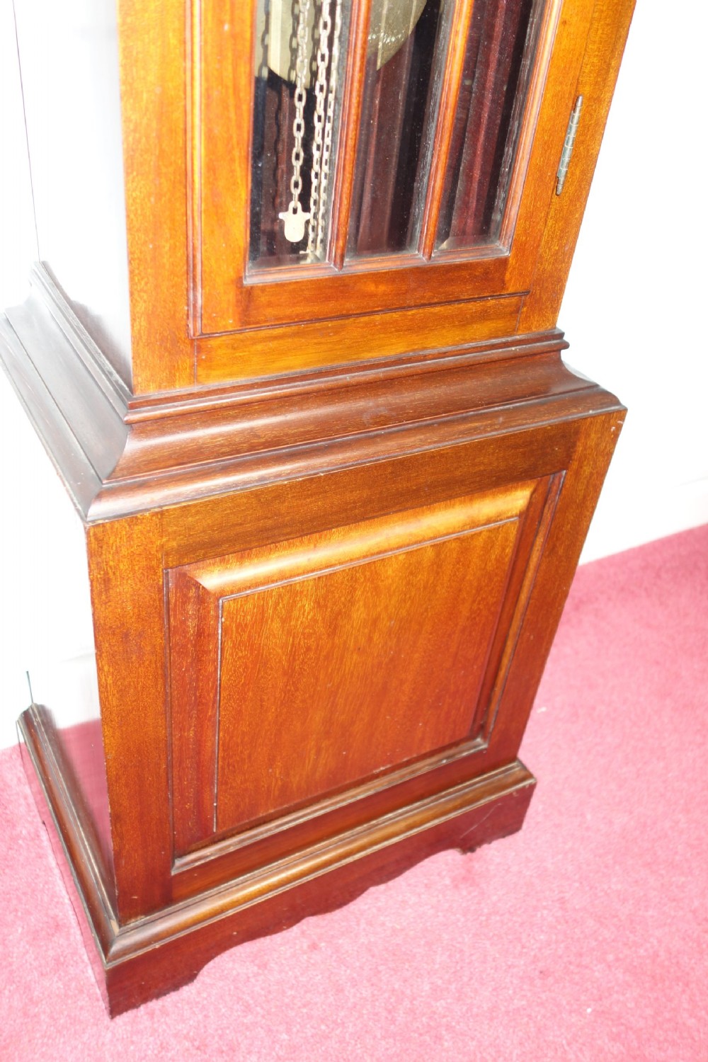 Good Quality Early 20th Century Astragal Glazed Triple Weight Mahogany Grandfather Longcase Clock Playing Westminster Musical Chimes on the Quarter - Chime/Silent Dial View IV