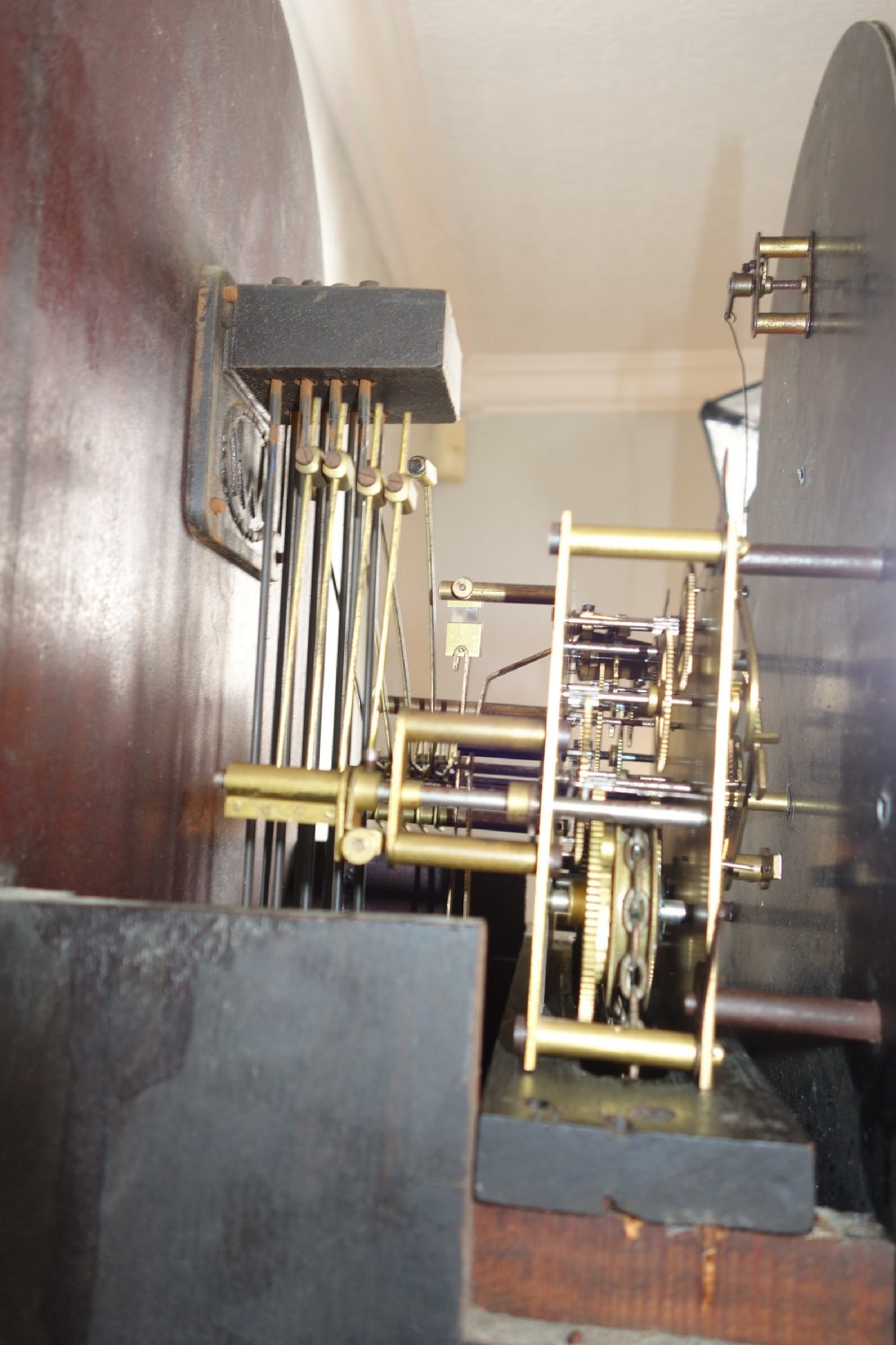 Good Quality Early 20th Century Astragal Glazed Triple Weight Mahogany Grandfather Longcase Clock Playing Westminster Musical Chimes on the Quarter - Chime/Silent Dial View VII