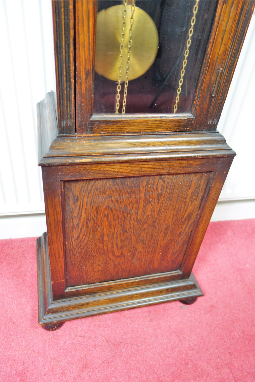 Good Quality Mellow Sounding Glass Fronted Triple Weight 1920s Westminster Chiming Musical Quarter Chiming & Hour Rod Striking Grandfather or Grandmother Longcase Clock with Chime/Silent Dial by Winterhalder View IV