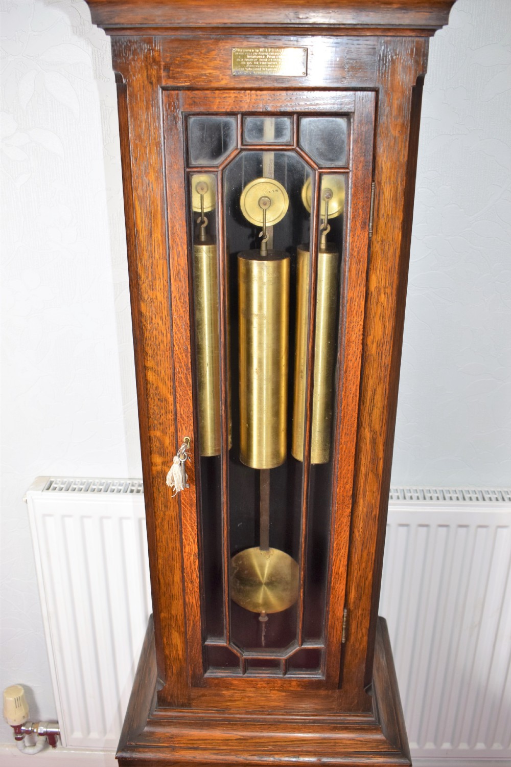 Regulator Quality Solid Oak Astragal Glazed Triple Tune Triple Weight Grandfather or Grandmother Longcase Clock with Deadbeat Escapement & Maintaining Power View VIII