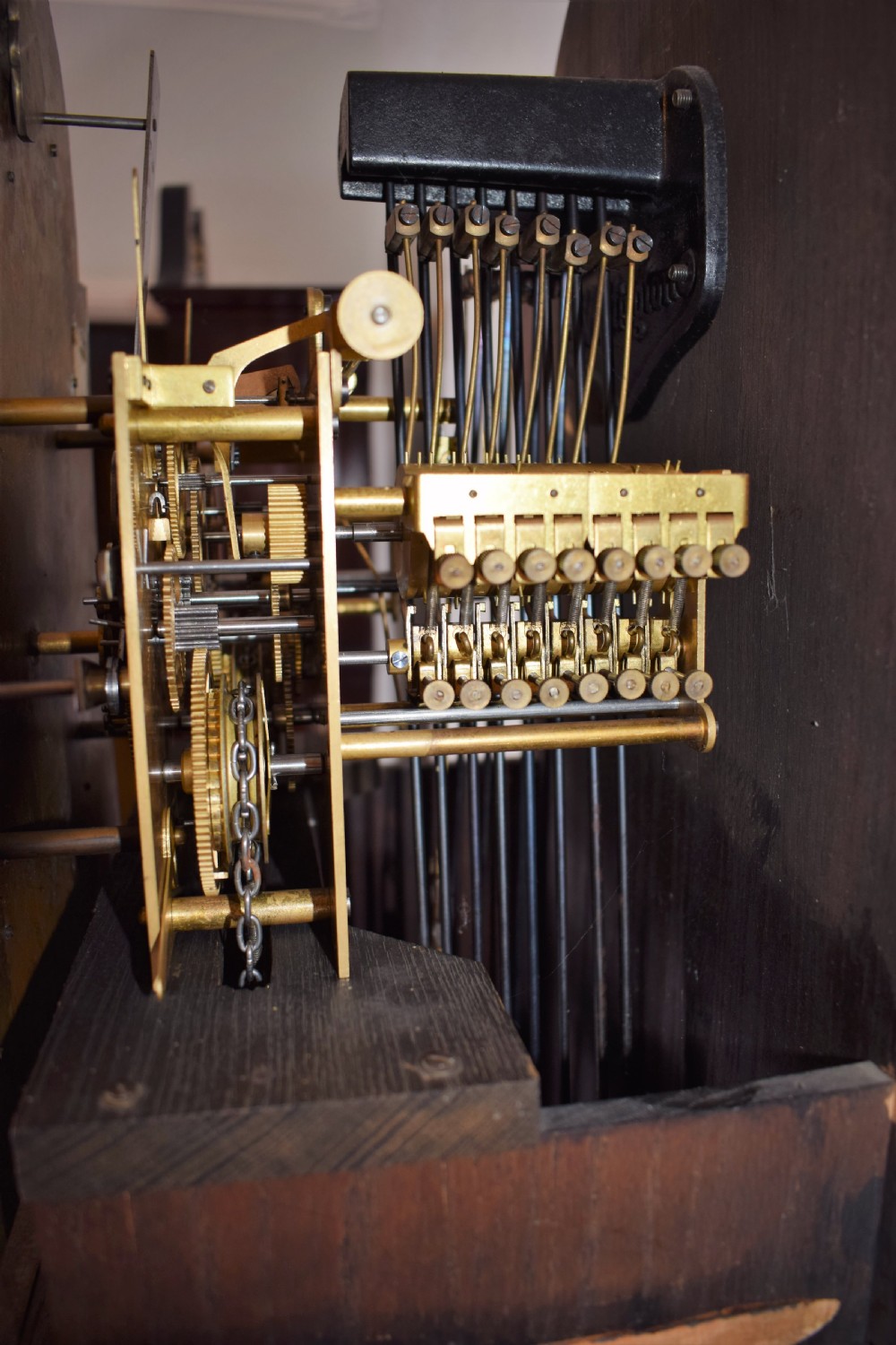 Good Quality Triple Tune Triple Weight Oak Grandmother/Grandfather Musical Longcase Clock View VII