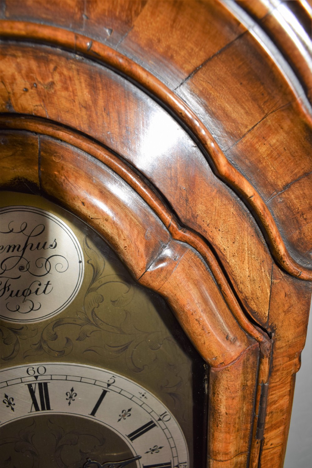 Early 20th Century Figural Walnut Dwarf Grandfather or Grandmother Westminster Chiming Musical Longcase Clock View II