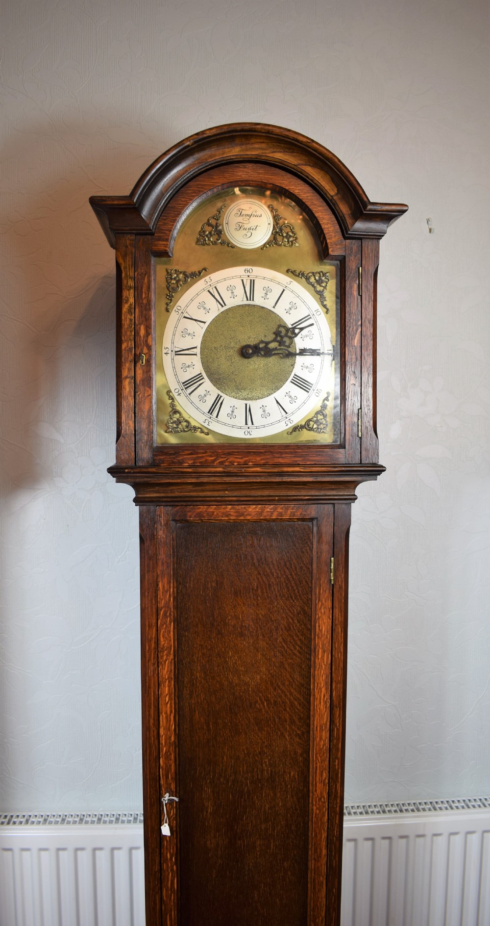 Triple Weight Oak Grandmother or Small Grandfather Longcase Clock with Mellow Westminster Musical Chimes View II