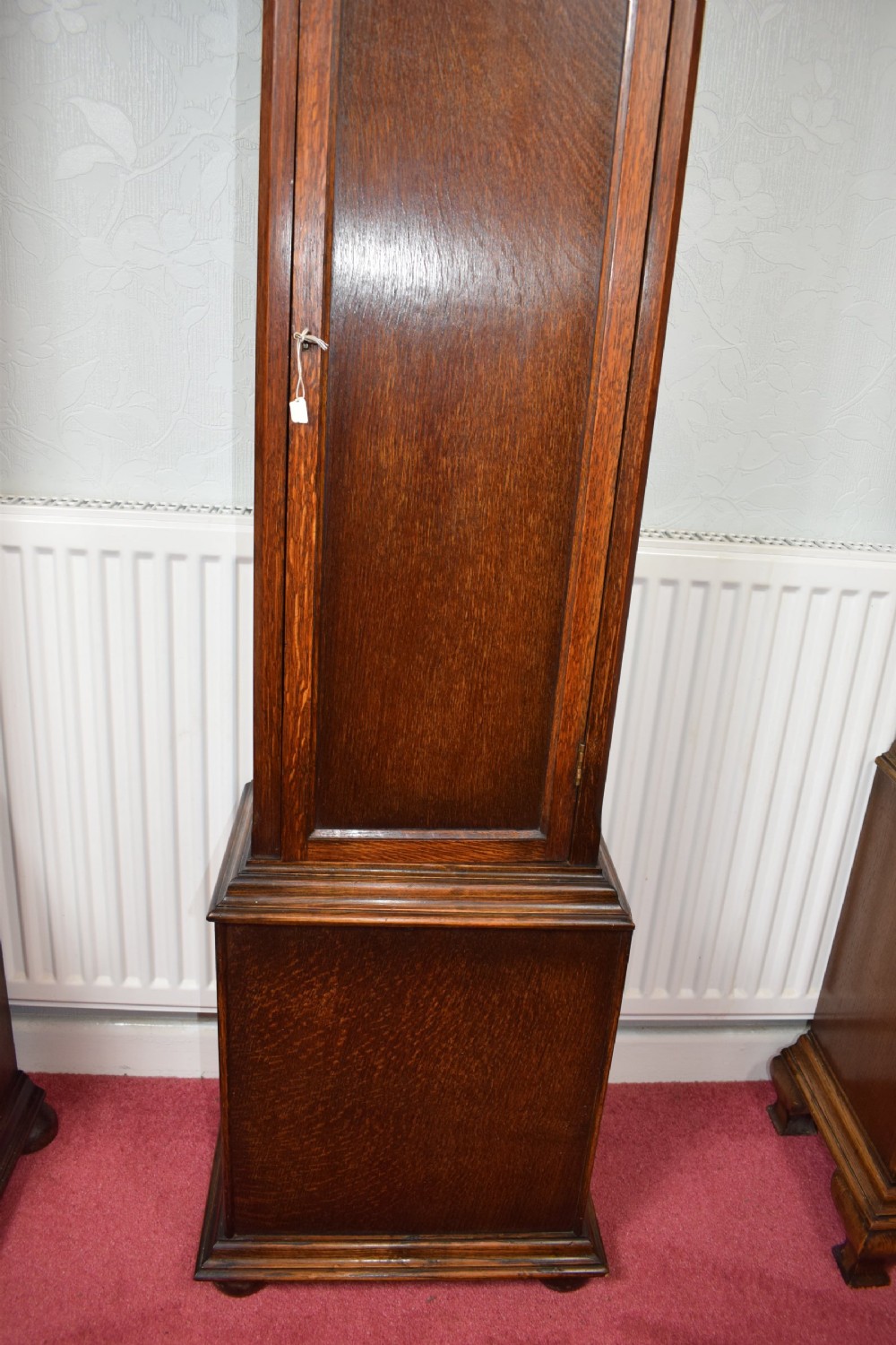 Triple Weight Oak Grandmother or Small Grandfather Longcase Clock with Mellow Westminster Musical Chimes View III