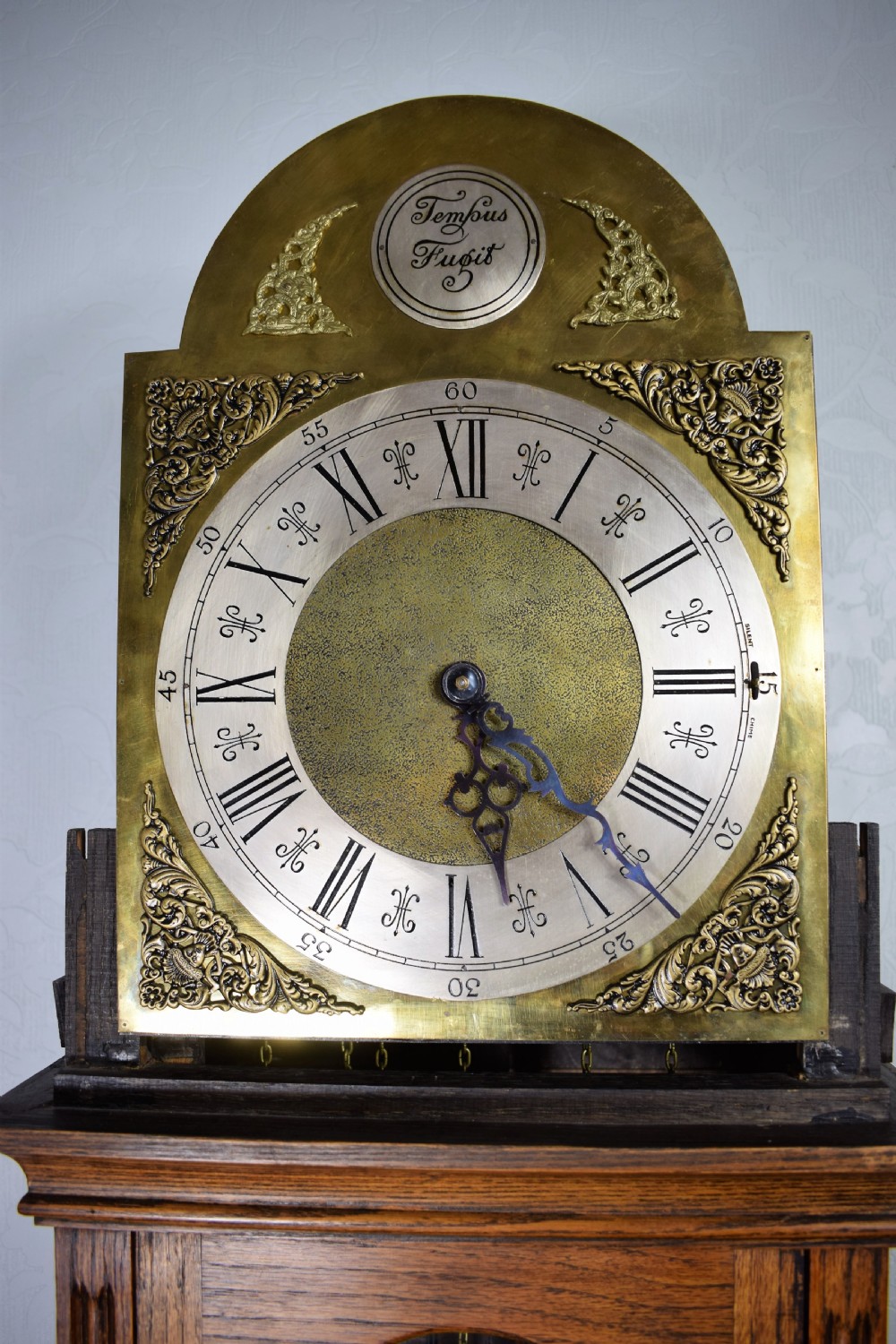 Light Honey Coloured Oak Glass Fronted Grandfather or Grandmother with British  8 Day Triple Weight Quarter Chiming Westminster Musical  Longcase Clock View VI