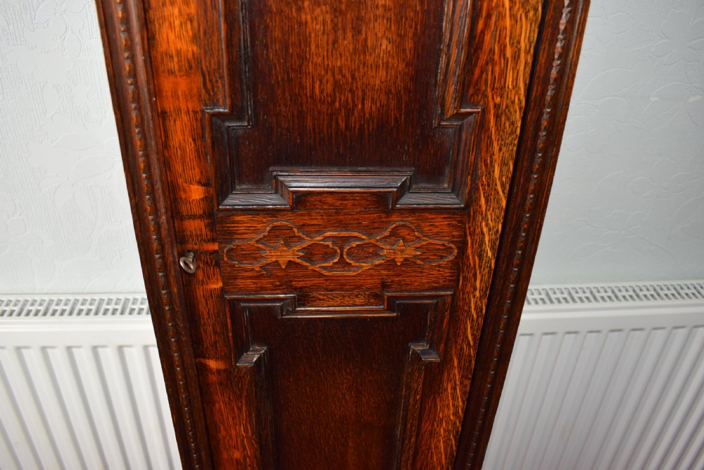 Attractive Mellow Sounding Triple Weight Westminster Musical Chiming Oak Grandmother or Grandfather Longcase Clock (Please Listen to Video) View IV