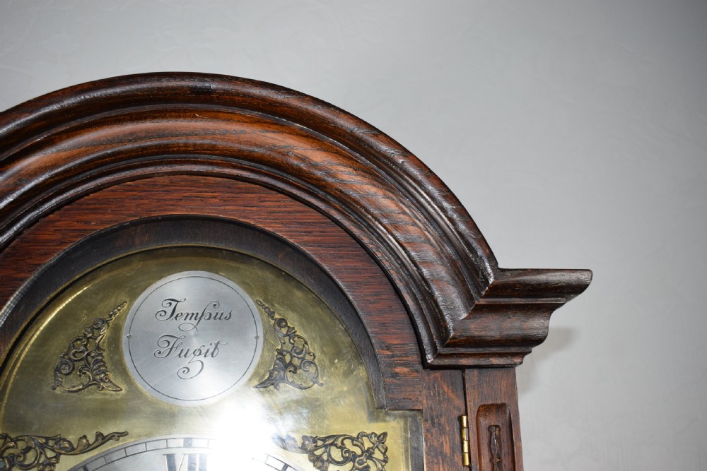 Attractive Mellow Sounding Triple Weight Westminster Musical Chiming Oak Grandmother or Grandfather Longcase Clock (Please Listen to Video) View XI