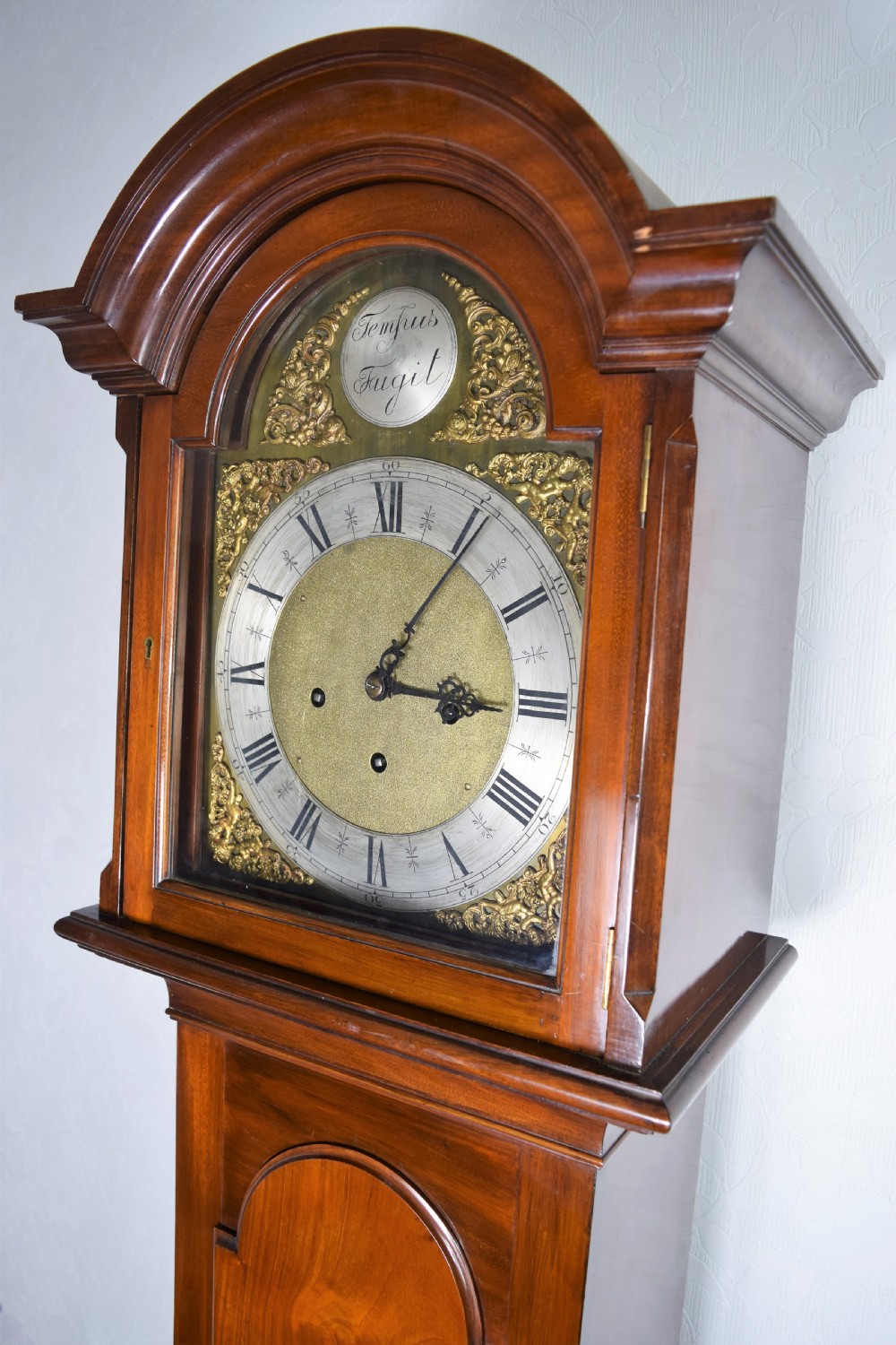 Solid Mahogany Early 20th Century Grandfather Longcase Musical Chiming Clock View III