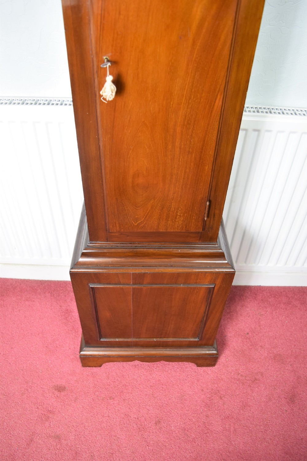 Solid Mahogany Early 20th Century Grandfather Longcase Musical Chiming Clock View V