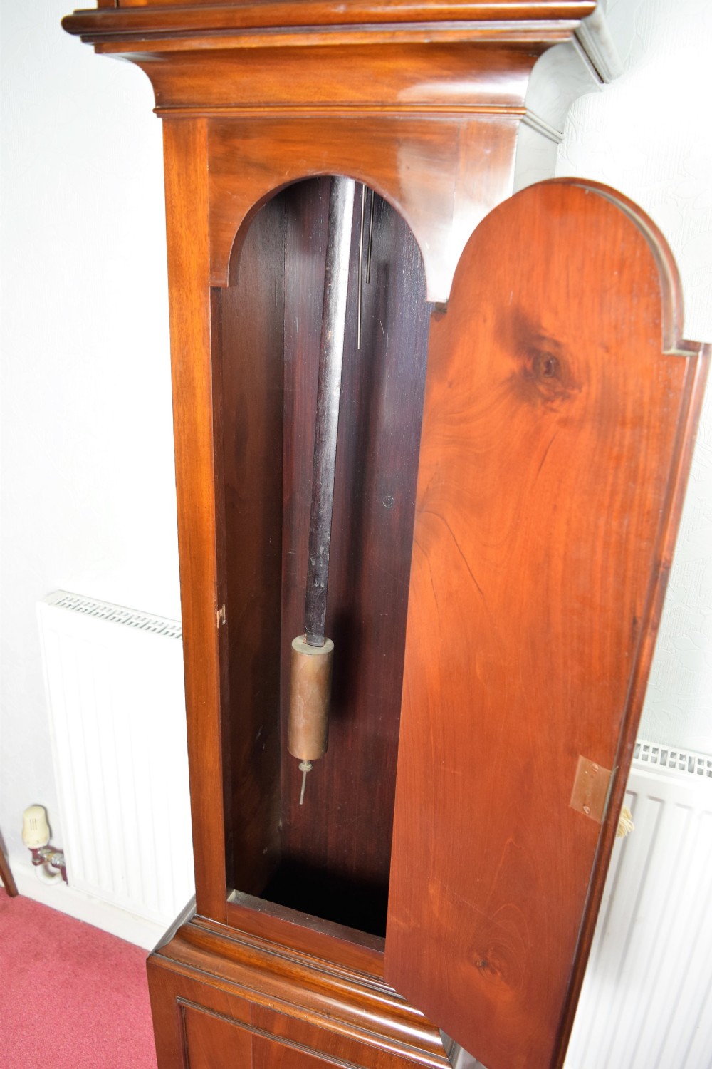 Solid Mahogany Early 20th Century Grandfather Longcase Musical Chiming Clock View VI