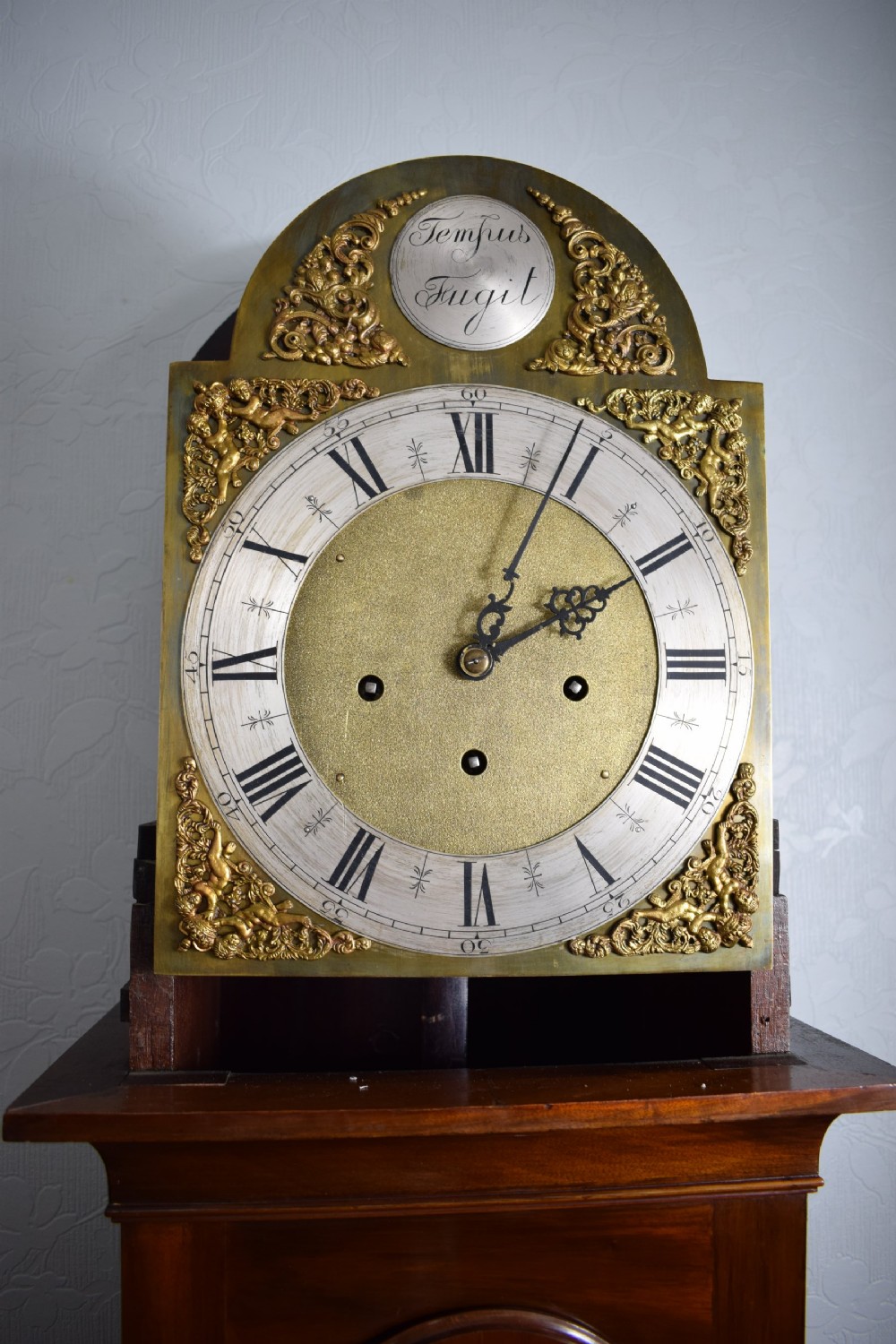 Solid Mahogany Early 20th Century Grandfather Longcase Musical Chiming Clock View VII
