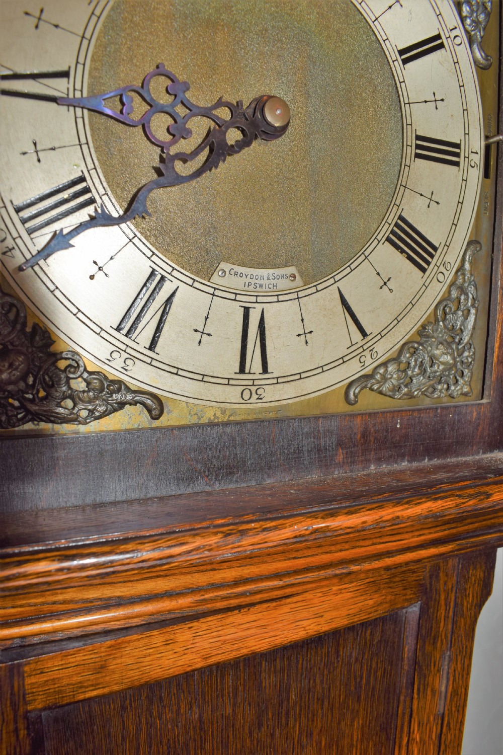 Good Peerless 8 Day Triple Chiming Musical Triple Weight Grandmother/Grandfather Longcase Oak Clock - Silent Levers View III