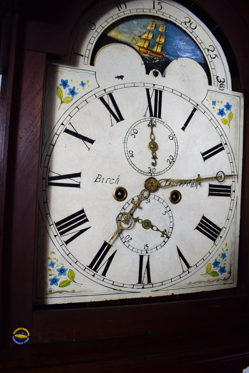 Georgian Moon Phase Mahogany Grandfather Longcase Clock - Birch of Tenterten View II