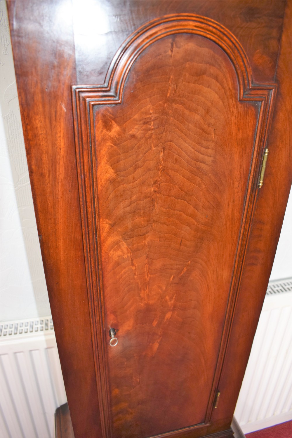 Georgian Moon Phase Mahogany Grandfather Longcase Clock - Birch of Tenterten View III