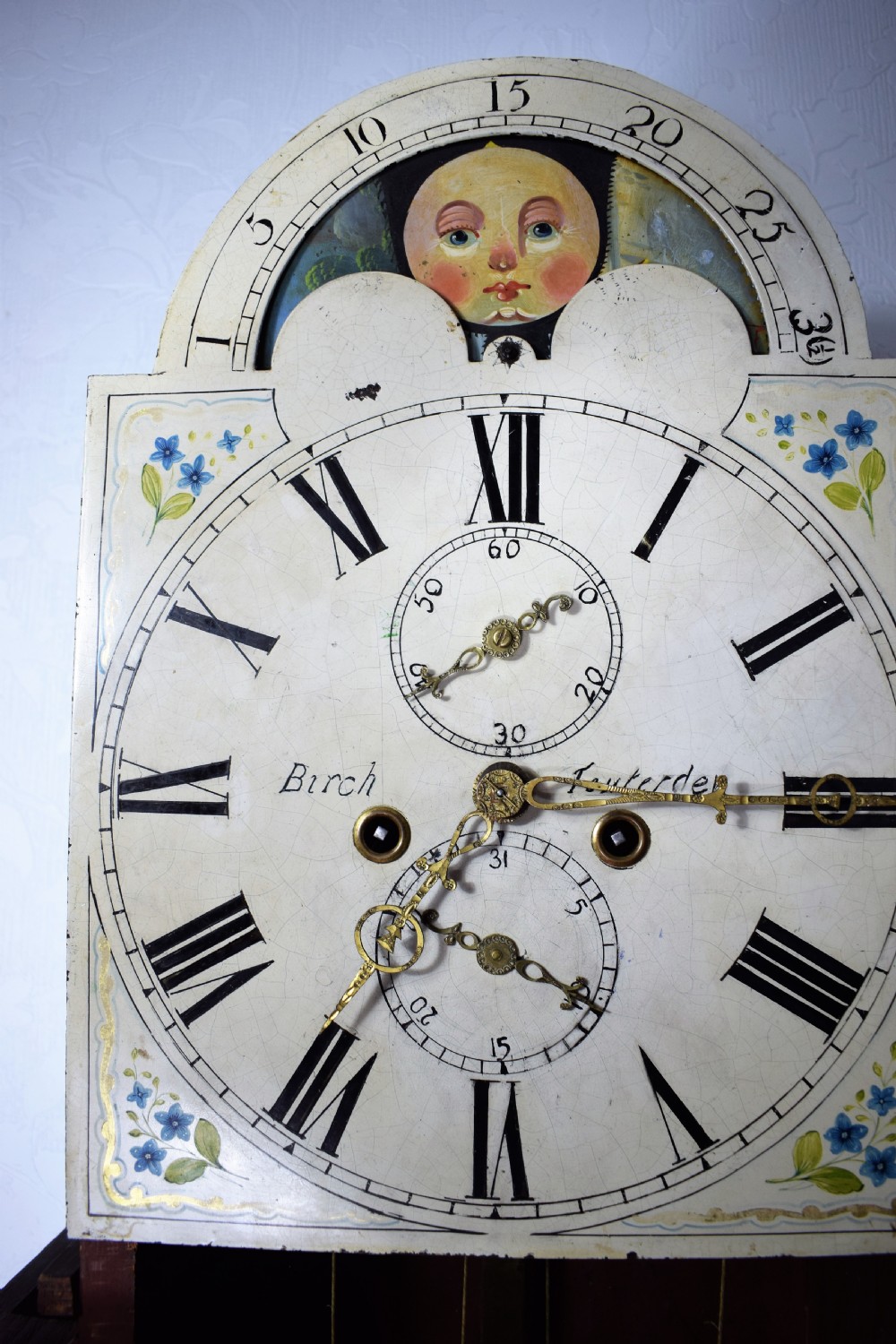 Georgian Moon Phase Mahogany Grandfather Longcase Clock - Birch of Tenterten View VI