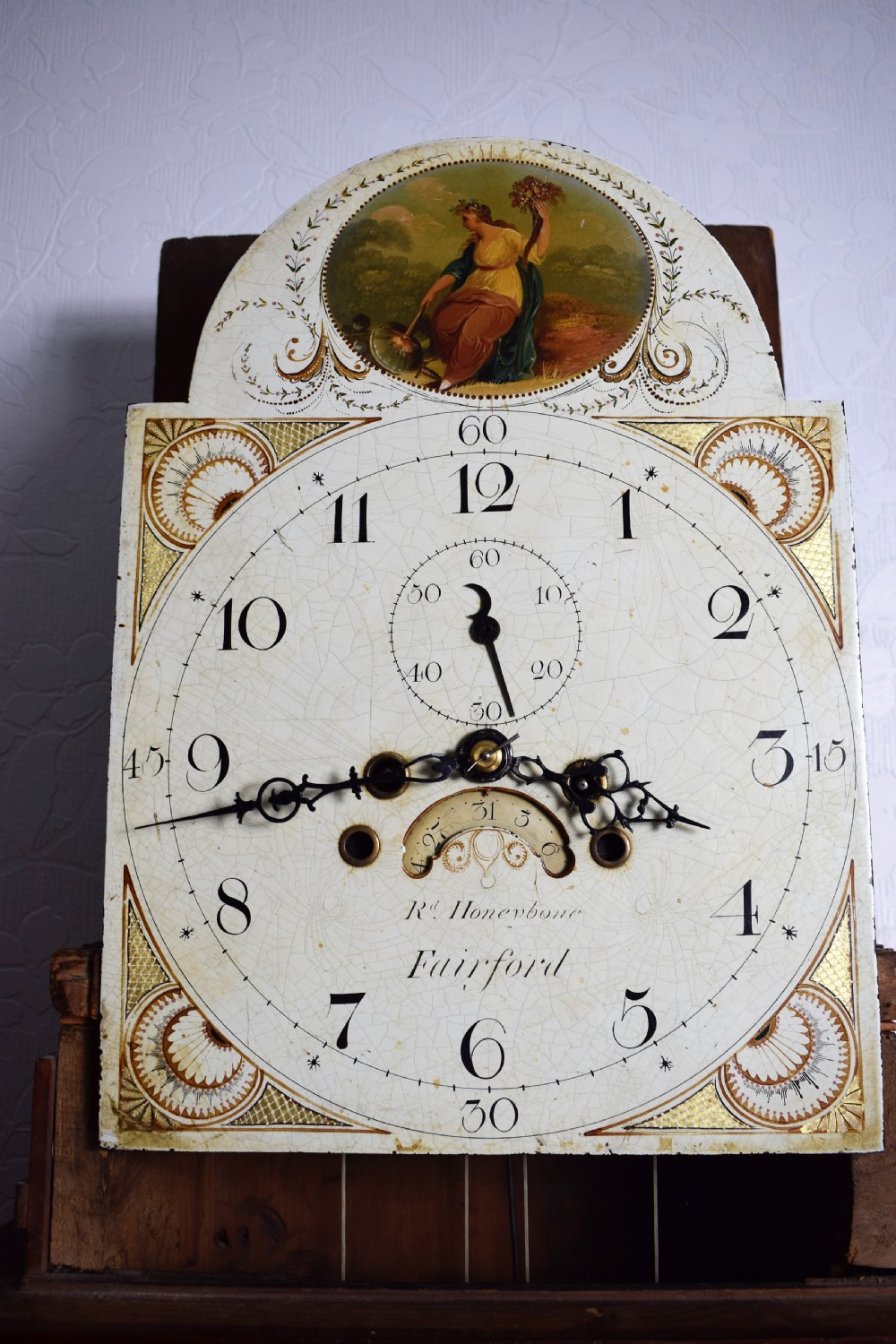 George III Mahogany Grandfather Longcase Clock - Richard Honeybone of Fairford Glos. View V