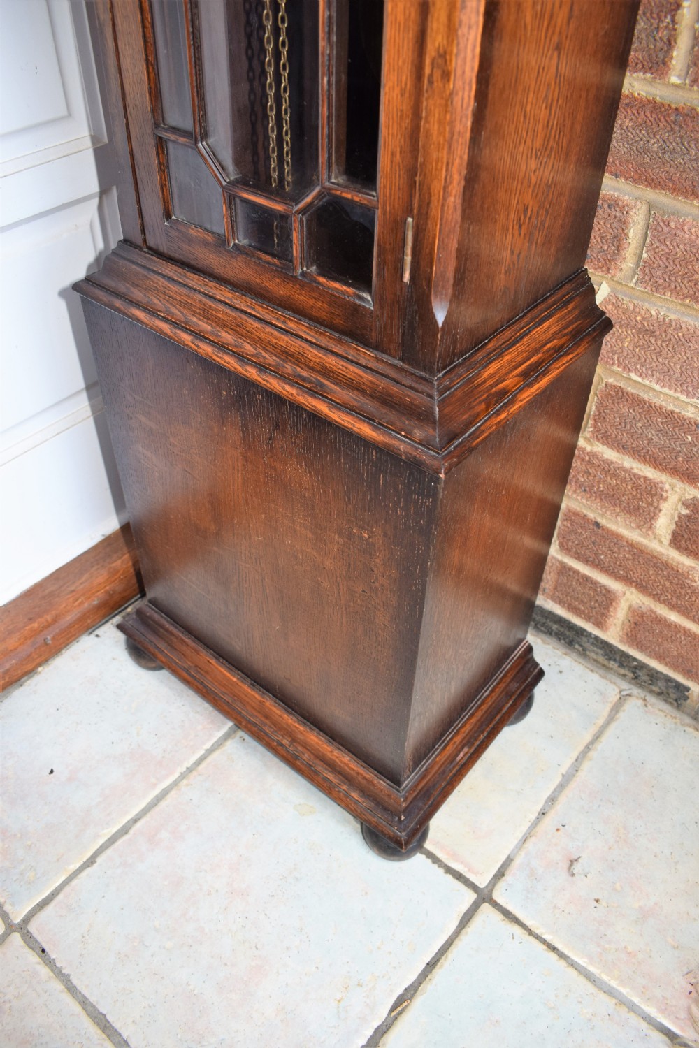 Good Quality Peeless Embee Triple Weight Musical Grandmother or Grandfather Longcase Clock with Astragal Glazed Door View VIII