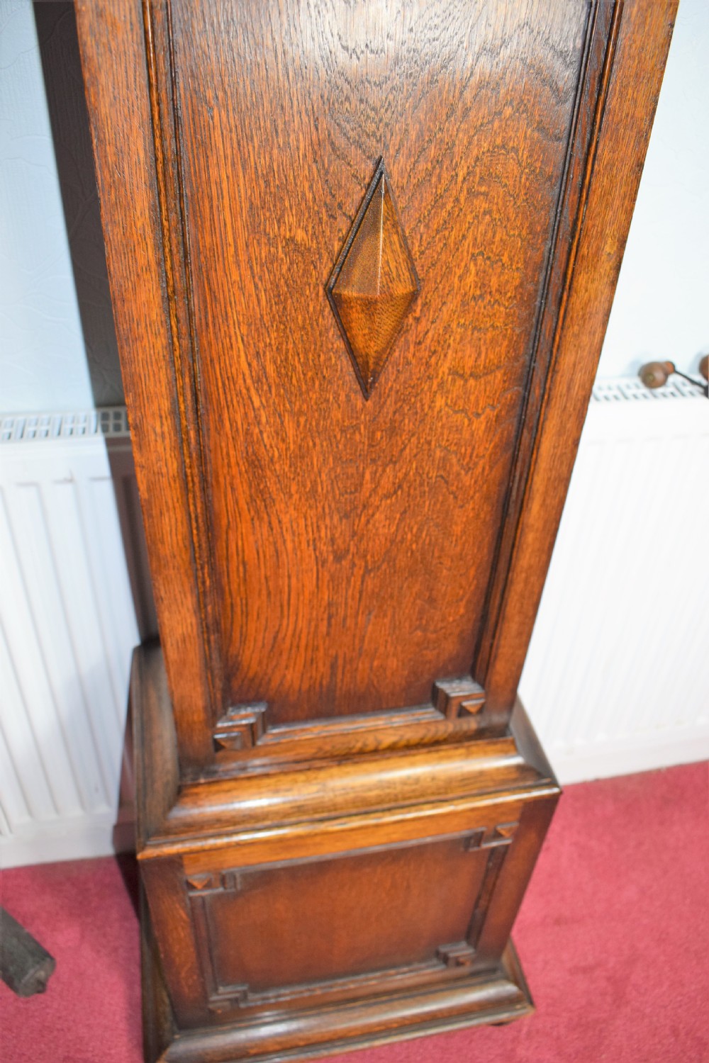 Barley Twist Mellow Sounding Chiming Musical Triple Weight Oak Cased Grandmother ot Grandfather Longcase Clock View IV
