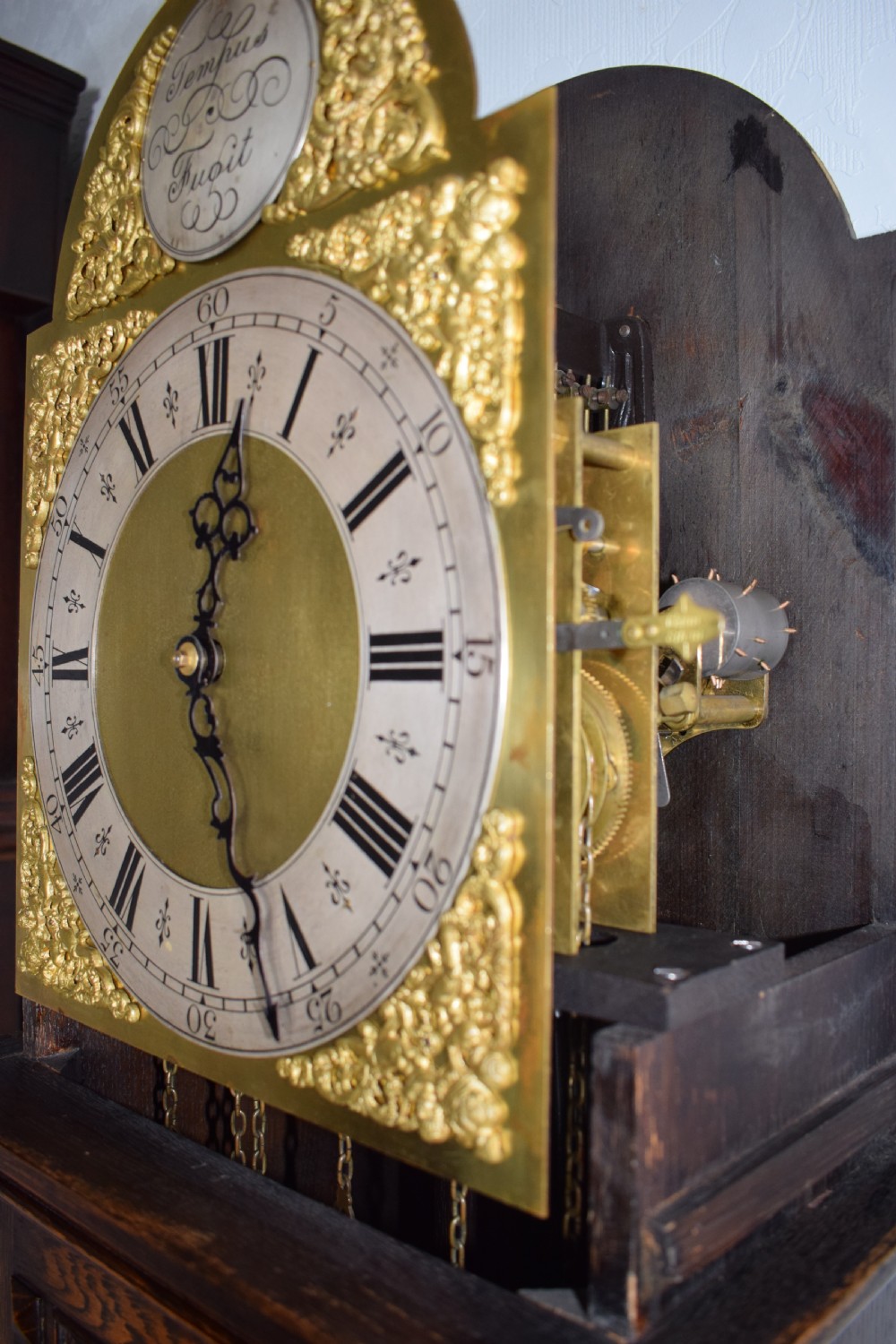 Barley Twist Mellow Sounding Chiming Musical Triple Weight Oak Cased Grandmother ot Grandfather Longcase Clock View VIII