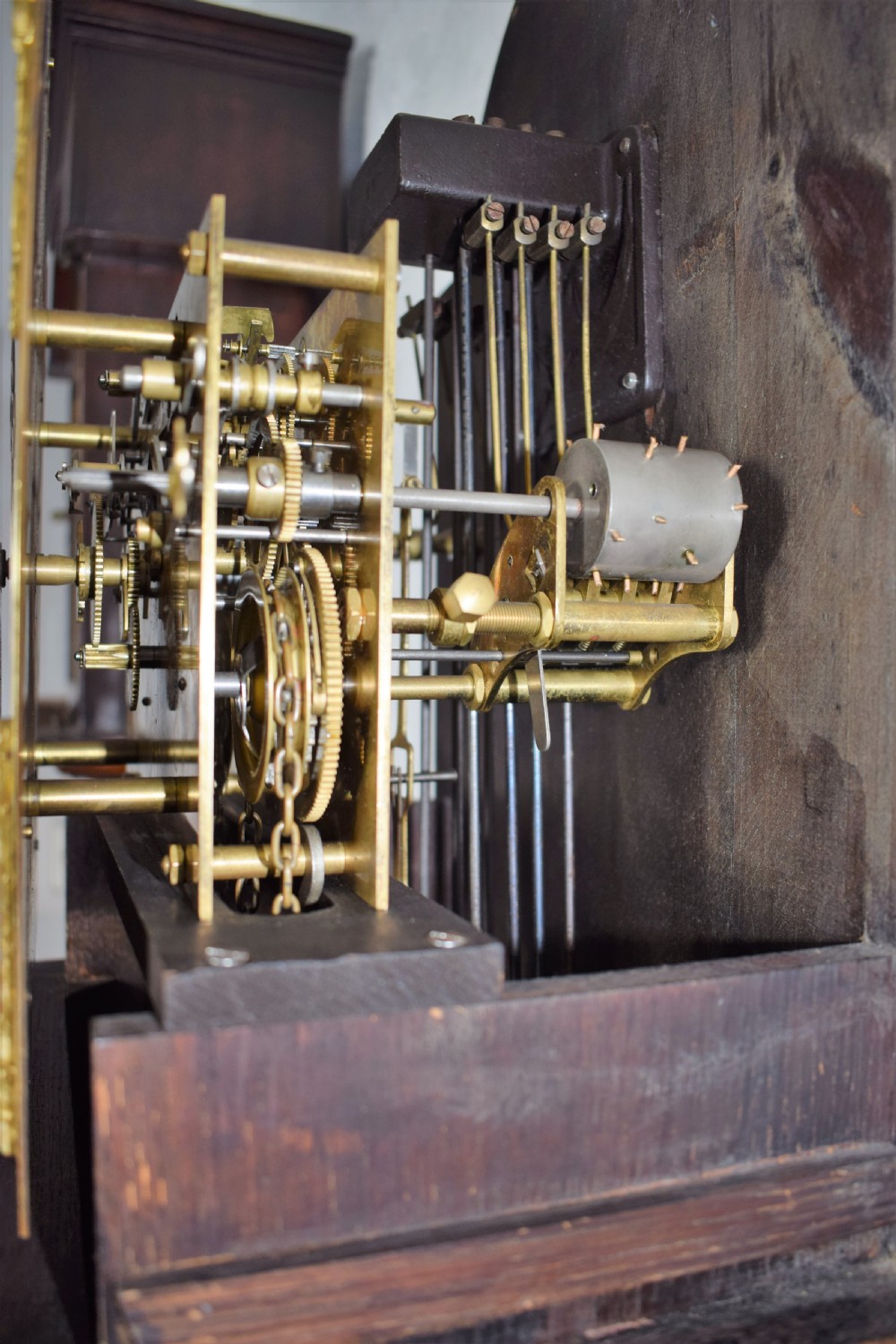 Barley Twist Mellow Sounding Chiming Musical Triple Weight Oak Cased Grandmother ot Grandfather Longcase Clock View XI