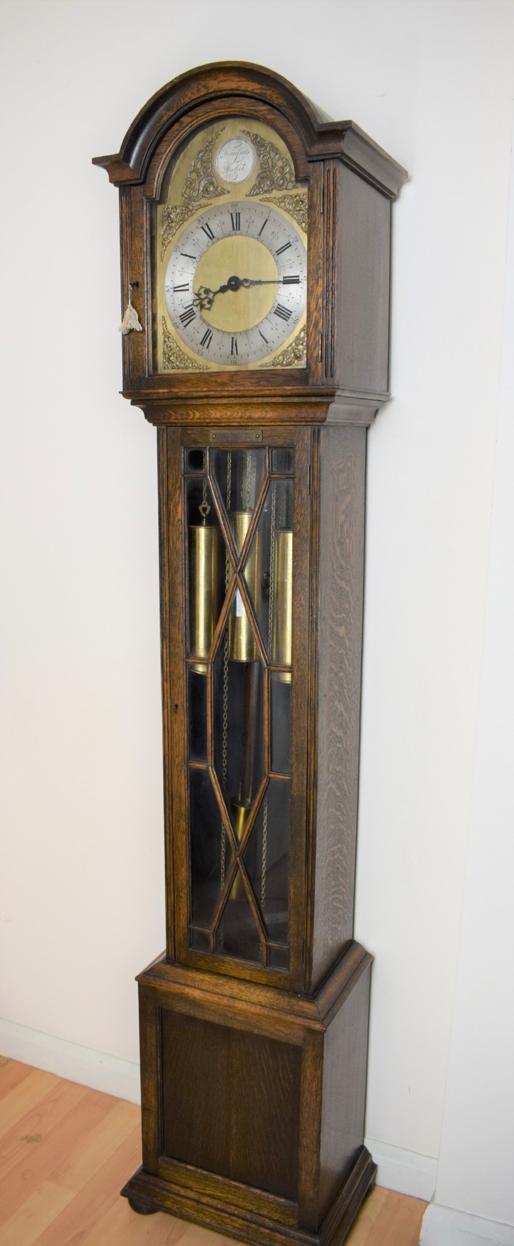Quarter Chiming Musical Grandmother or Grandfather Longcase Clock Late 19th/Early 20th Century H. Pidduck & Son Triple Weight Westminster Tune with Astragal Glazed Trunk Door