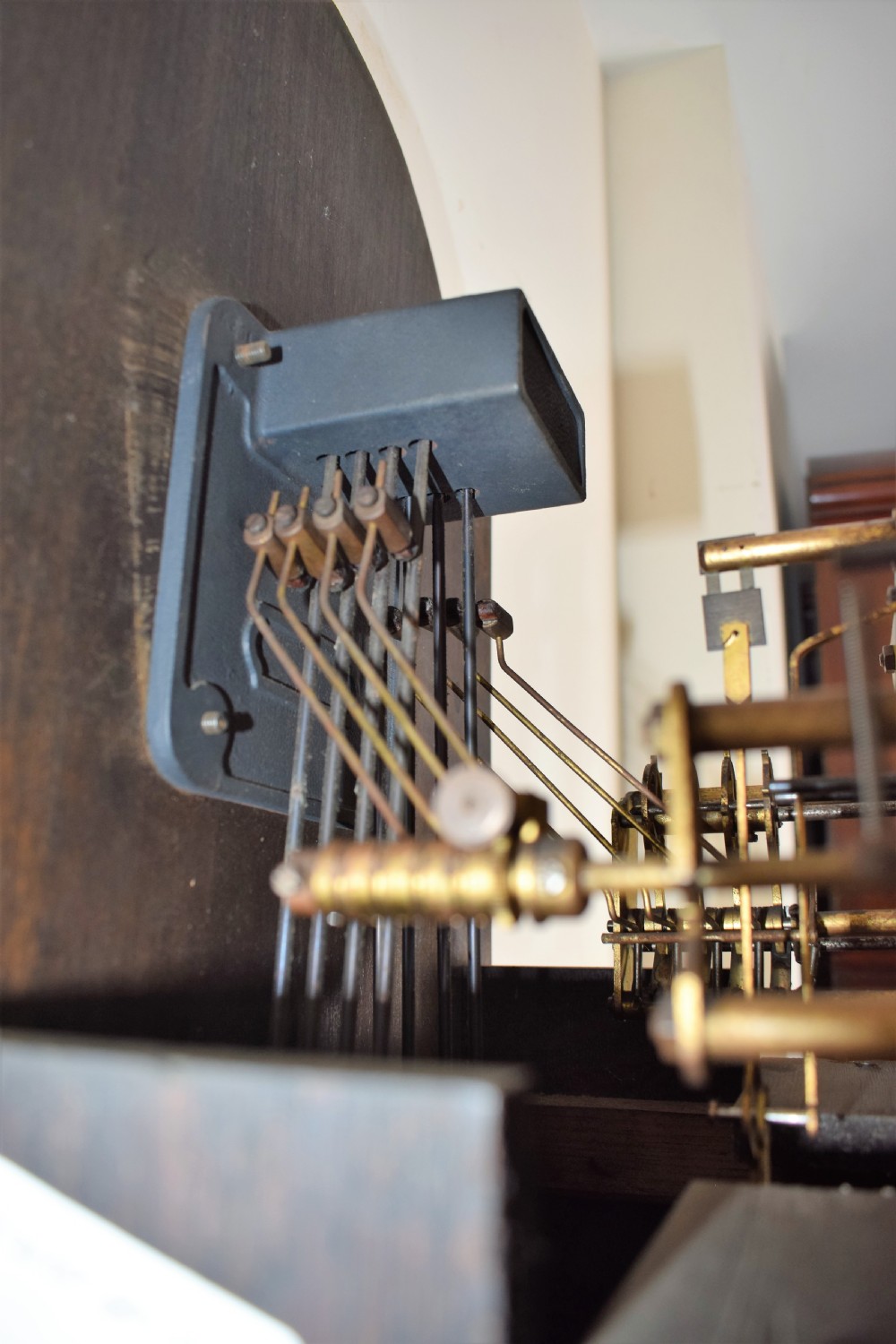Glorious Glowing Oak Grandmother or Grandfather 8 Day Quarter Chiming Musical Longcase Clock. View VII