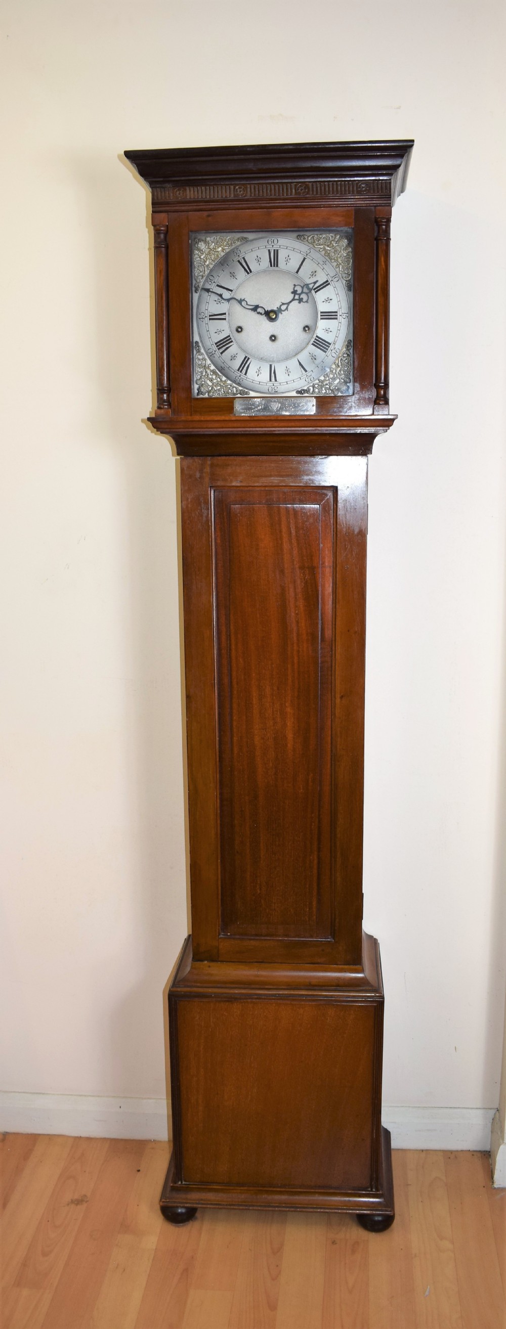 Edwardian 3 Train Musical Quarter Chiming Grandmother/Grandfather Longcase Solid Mahogany Clock.