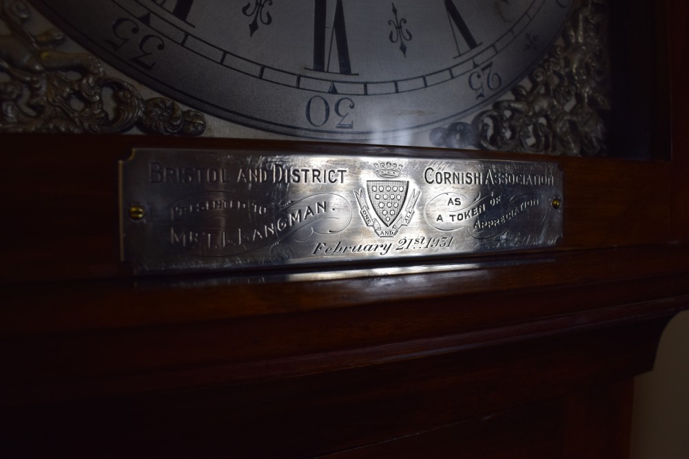 Edwardian 3 Train Musical Quarter Chiming Grandmother/Grandfather Longcase Solid Mahogany Clock. View IV