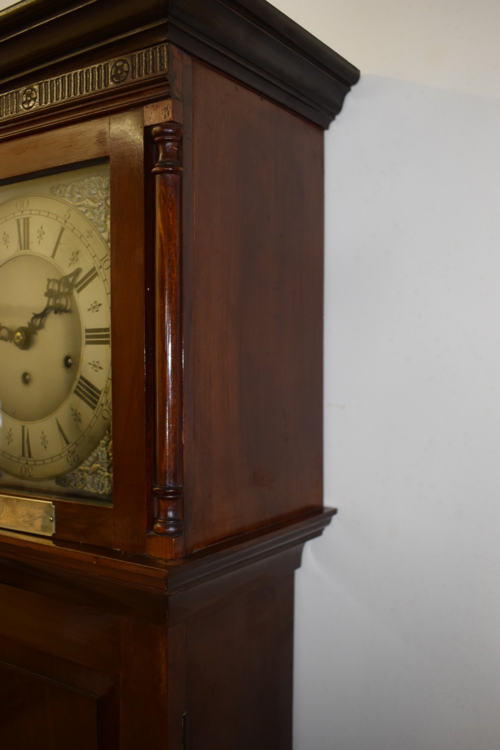 Edwardian 3 Train Musical Quarter Chiming Grandmother/Grandfather Longcase Solid Mahogany Clock. View VI