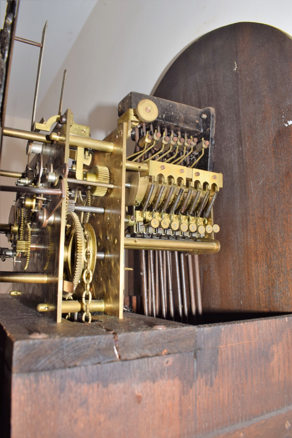 Top Quality German Peerless/Embee Triple Musical Tune Triple Weight  8 Day Movement In English Astragal Glazed Grandmother or Grandfather Longcase Clock View VI