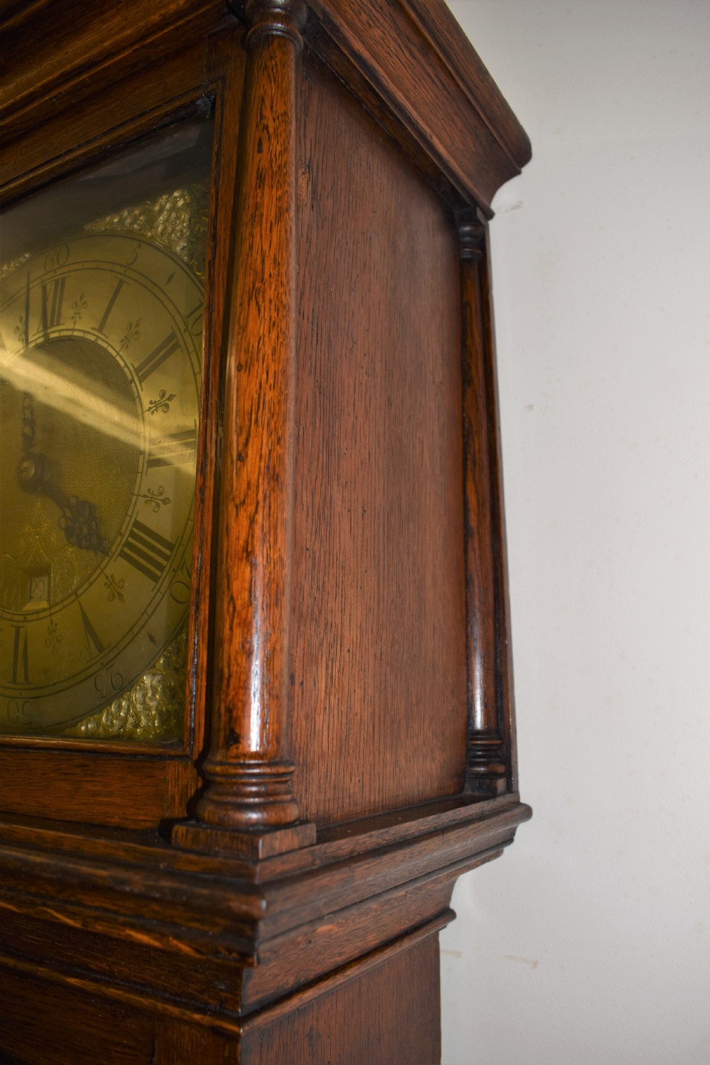 Henry Smith of Petersfield Early Georgian Circa 1730 Slim Oak 30 Hour Grandmother/Grandfather Longcase Clock Under 80in High View III