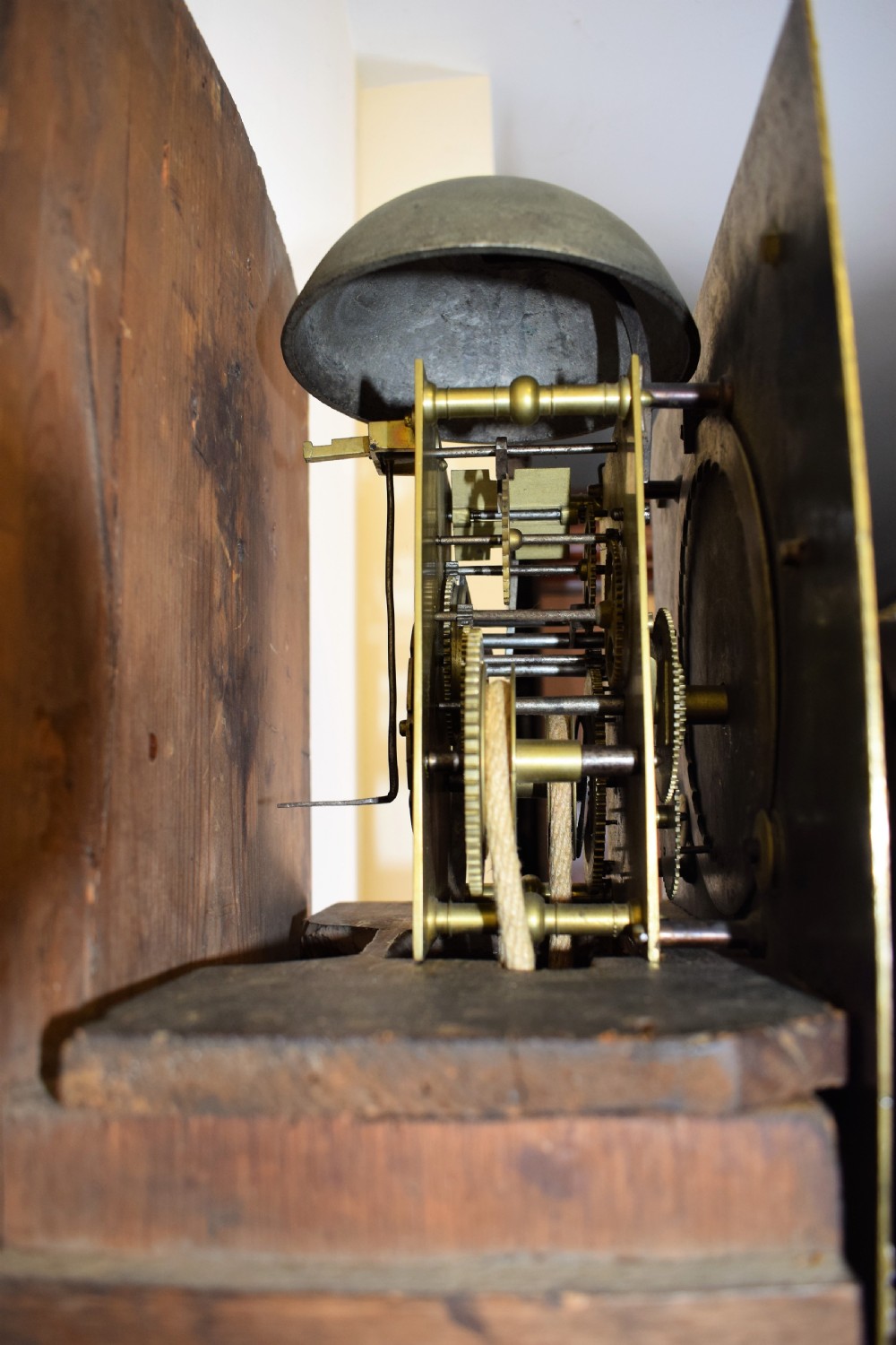 Henry Smith of Petersfield Early Georgian Circa 1730 Slim Oak 30 Hour Grandmother/Grandfather Longcase Clock Under 80in High View VI