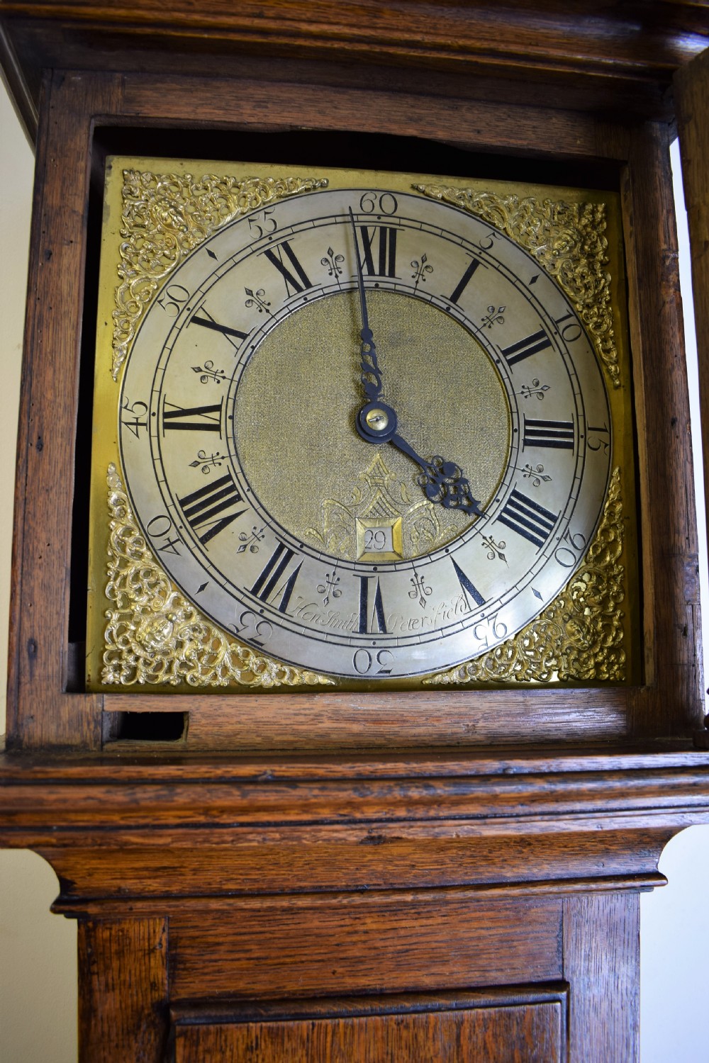 Henry Smith of Petersfield Early Georgian Circa 1730 Slim Oak 30 Hour Grandmother/Grandfather Longcase Clock Under 80in High View X