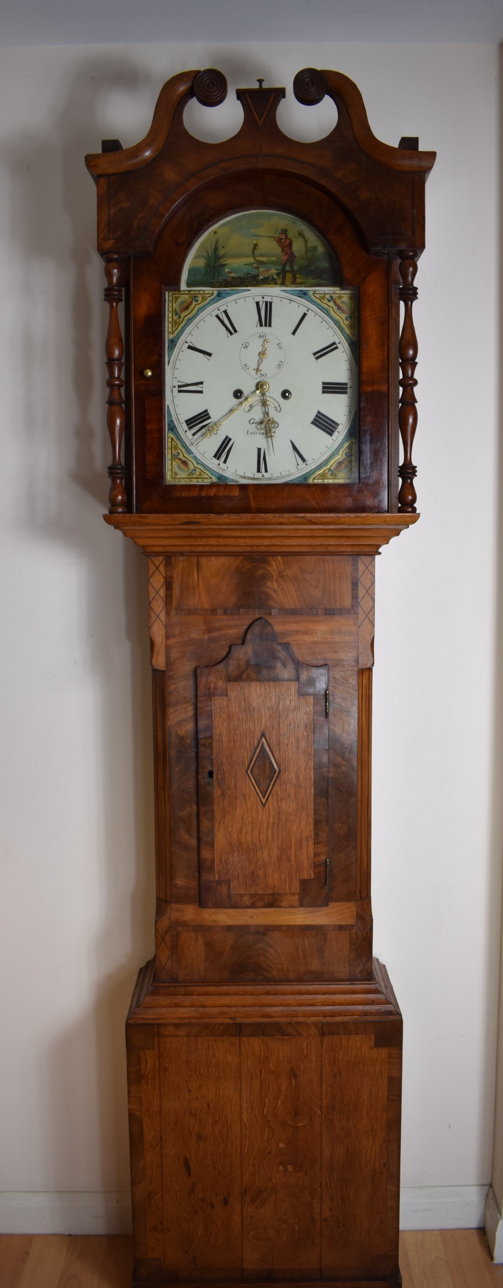19th Century Mahogany & Oak Grandfather Longcase Clock Gadsby of Leicester 