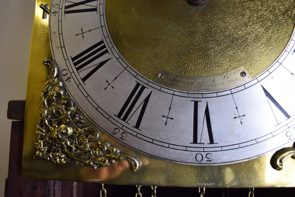 Good Quality Bravingtons Mahogany Grandmother or Grandfather Longcase Clock with Triple Tune and Triple Weight Peerless Musical Movement View IV