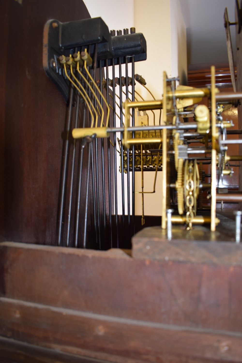Good Quality Bravingtons Mahogany Grandmother or Grandfather Longcase Clock with Triple Tune and Triple Weight Peerless Musical Movement View VIII