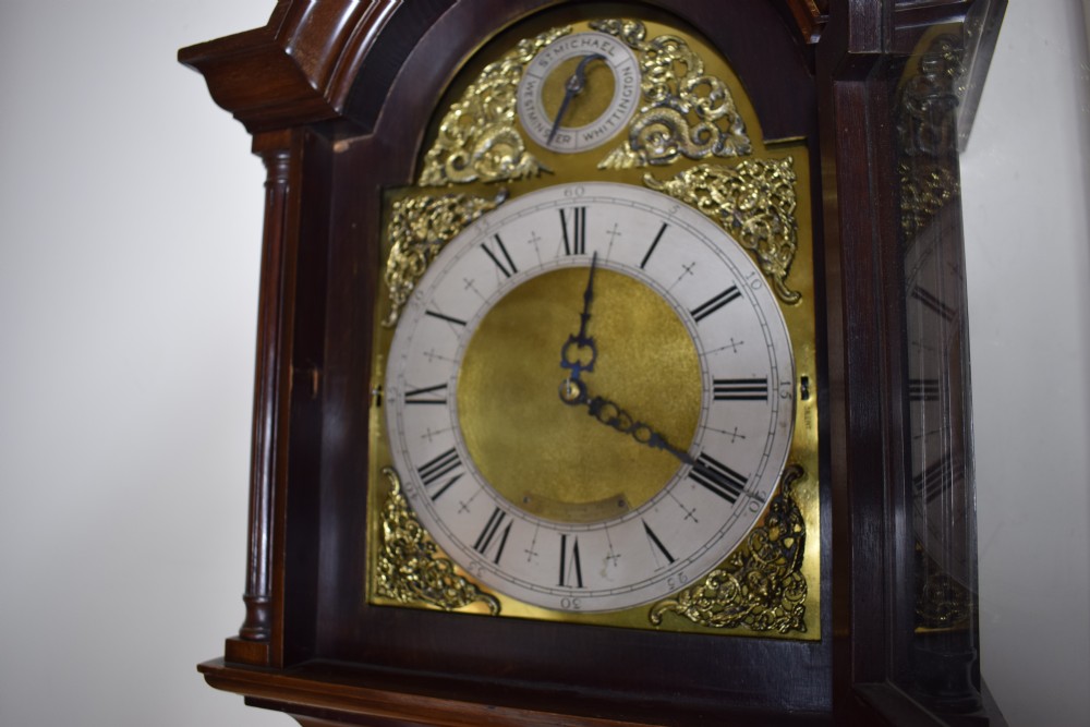 Good Quality Bravingtons Mahogany Grandmother or Grandfather Longcase Clock with Triple Tune and Triple Weight Peerless Musical Movement View IX