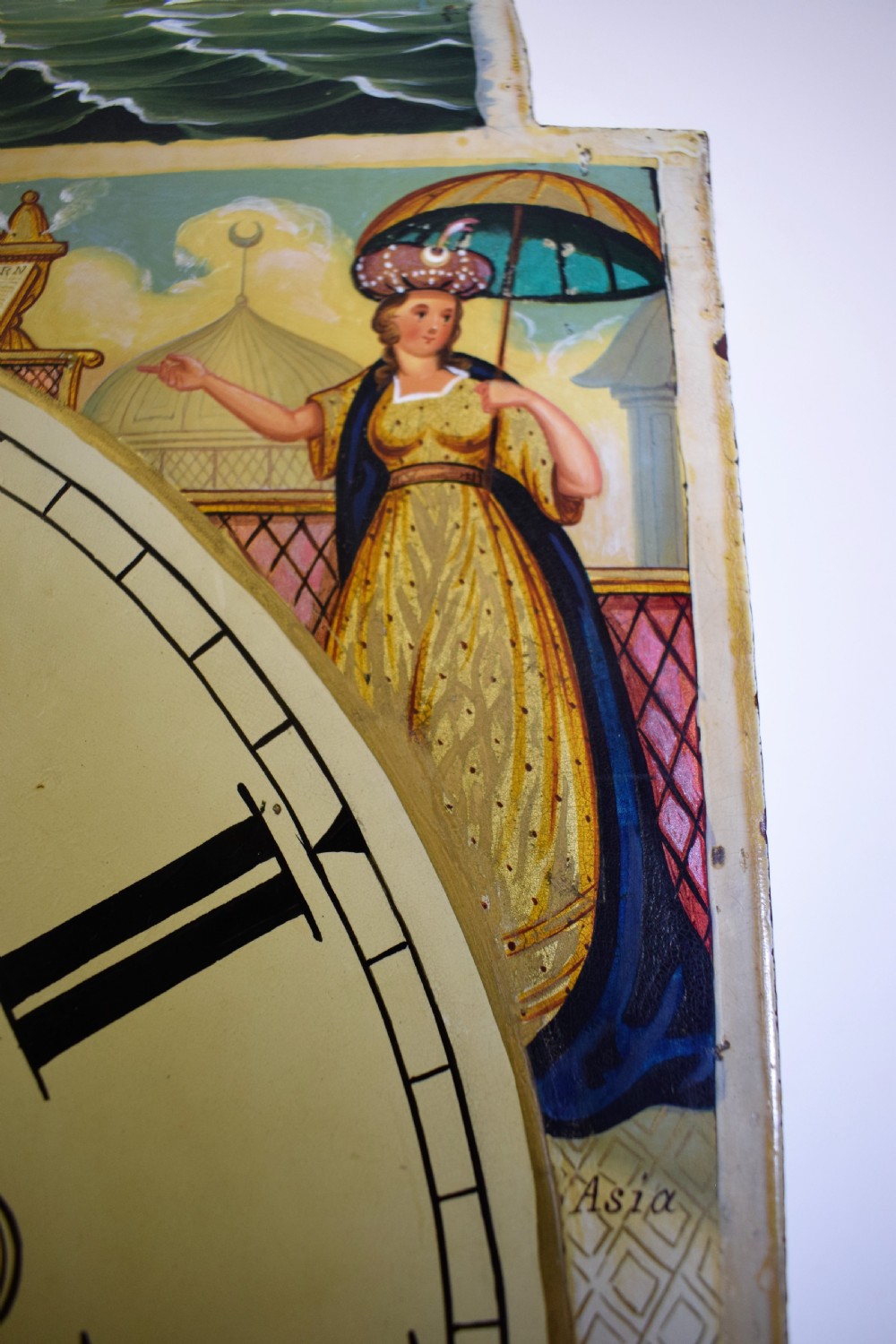 Beautiful Flame Mahogany Grandmother or Grandfather Longcase Clock with Automaton Rocking Ship by Hancock of Yeovil View XIII