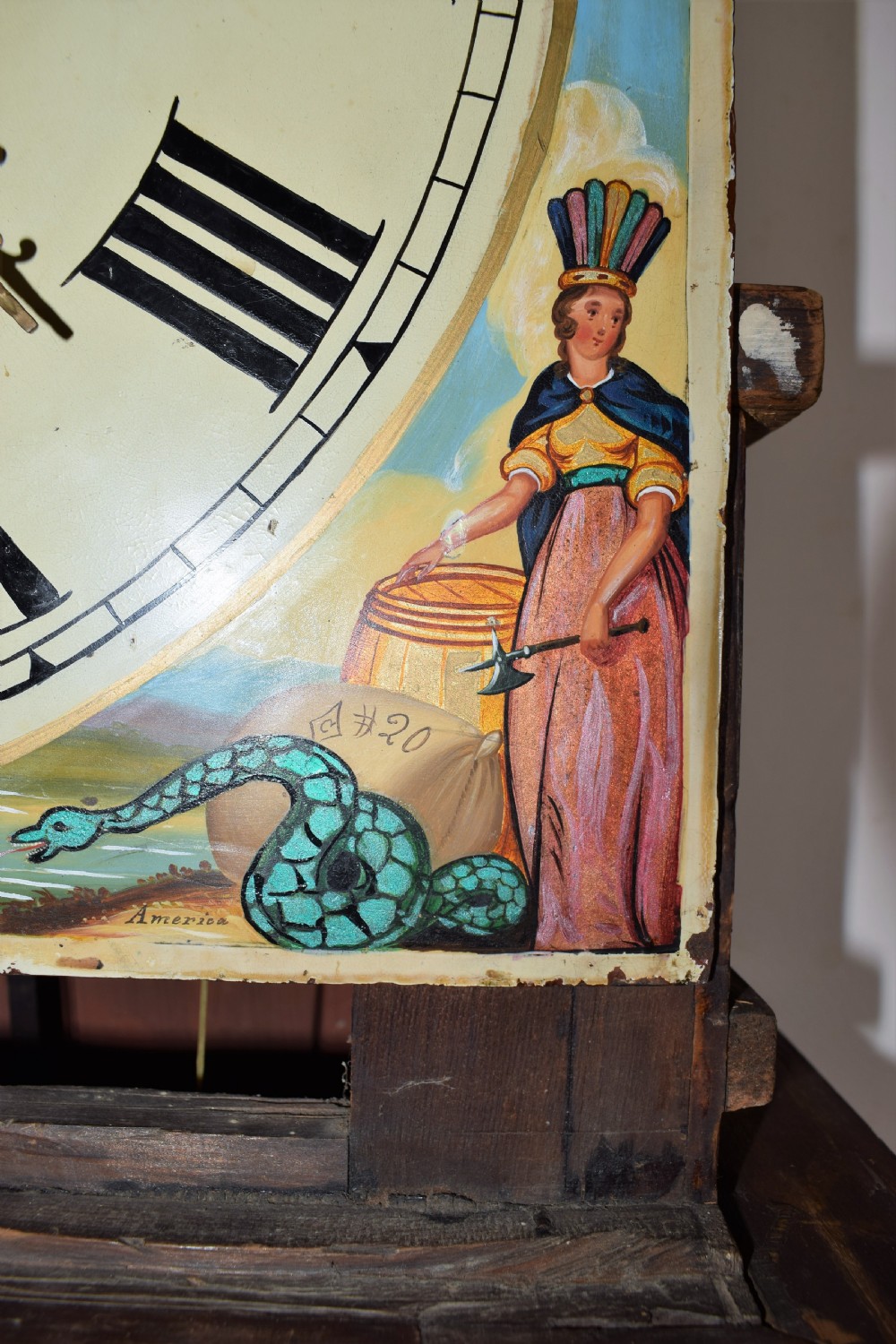 Beautiful Flame Mahogany Grandmother or Grandfather Longcase Clock with Automaton Rocking Ship by Hancock of Yeovil View XIV