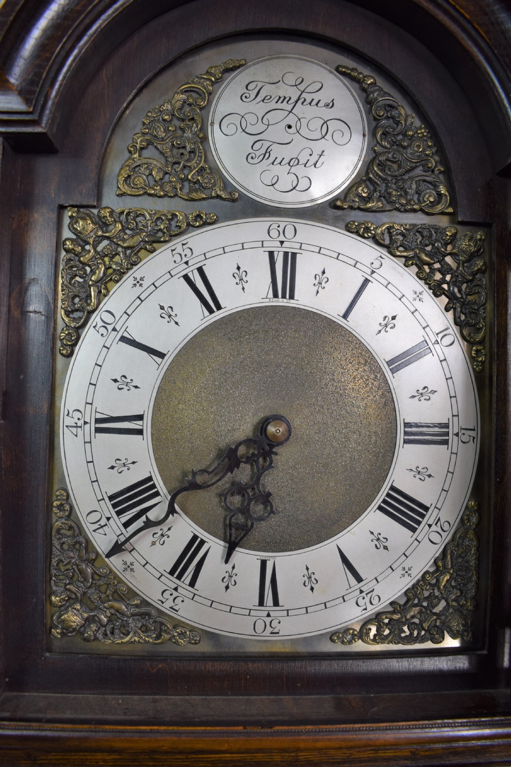 1920's Deep Mellow Sounding Musical Chiming Triple Weight  Oak Grandmother/Grandfather Longcase Clock - Silent Cord View II