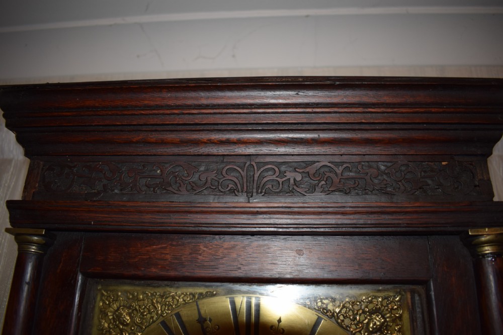 Geo Borrett of Stowmarket Mid 18th C. Oak Grandfather Longcase Clock with 8 Day Fusee Movement View VII