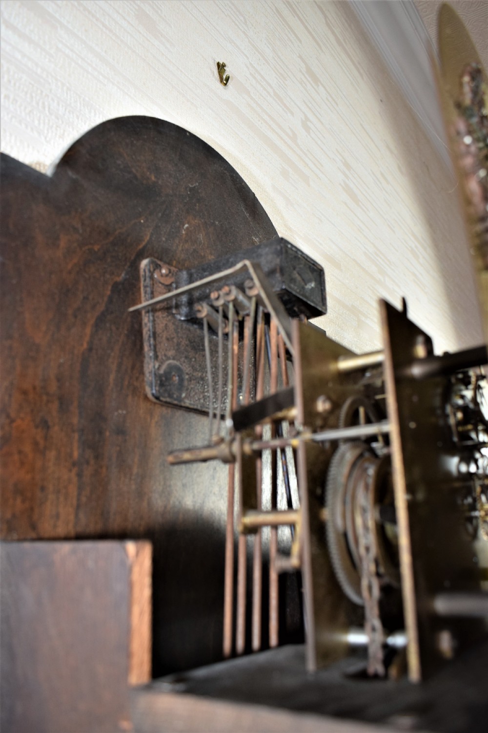 Triple Weight 1920's Mellow Chiming Westminster Musical Glazed Oak Grandmother / Grandfather Longcase Clock View V