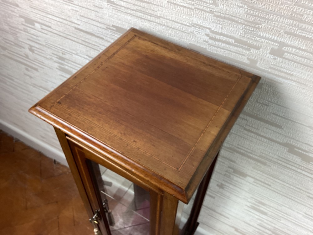 Edwardian mahogany pedestal display cabinet View VI