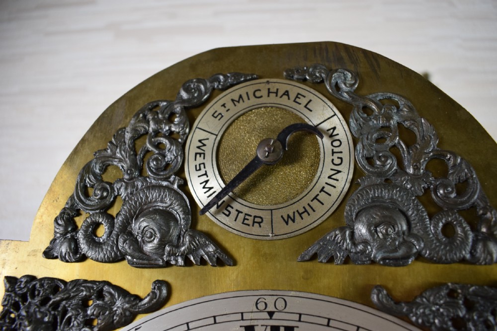 Good Quality Peerless/Embee Triple Tune Chiming Musical Oak Grandmother Grandfather Triple Weight Longcase Clock View III