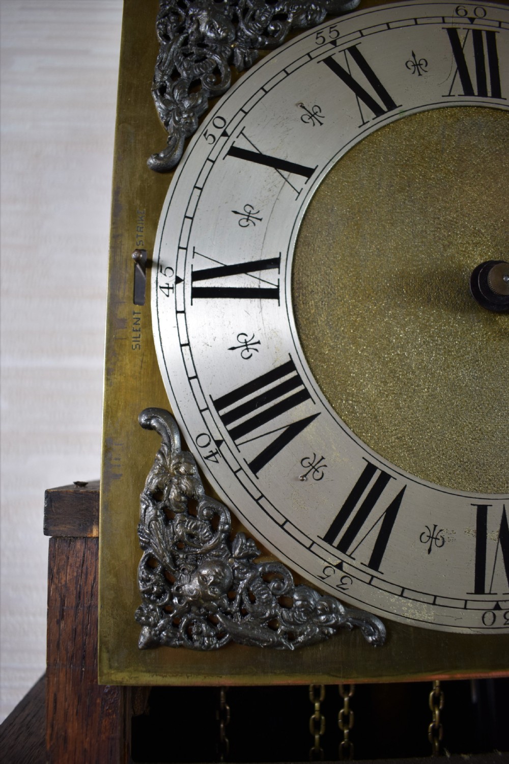 Good Quality Peerless/Embee Triple Tune Chiming Musical Oak Grandmother Grandfather Triple Weight Longcase Clock View V